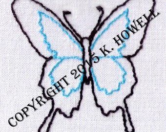 Butterfly Hand Embroidery Pattern, Bug, Wings, Pretty, PDF