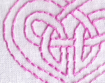 Celtic Knot Hand Embroidery Pattern, PDF, Celtic, Heart, Love