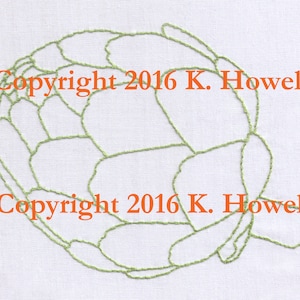 Artichoke Hand Embroidery Pattern, Garden, Farm, Vegetable, Heart, Fresh, PDF
