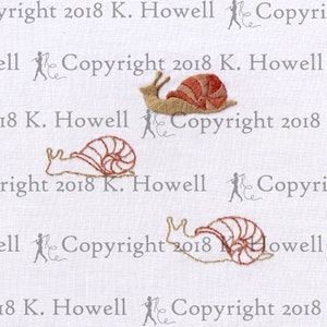 Snails Hand Embroidery Pattern, Snail, Snails, Invertebrate, Garden, Bug, Pest, Plant, Slimy, Shell, Antennae, Trail, Slime, Yard, Fast, PDF