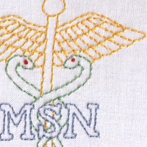 Nurse Hand Embroidery Pattern, MSN, Medical Personal Badge, Nurse, PDF