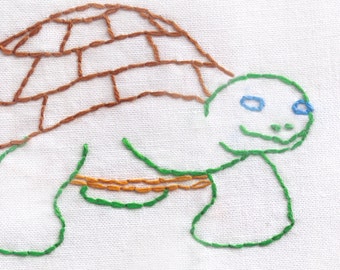 Turtle Hand Embroidery Pattern, PDF