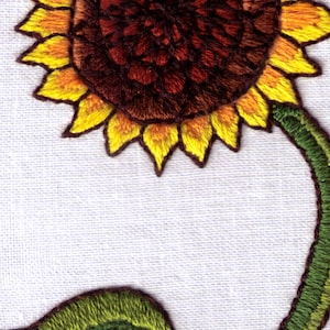 Sunflower Hand Embroidery Pattern, Crewel, Satin Stitch, Flower, PDF