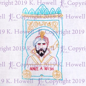 Zoltar Hand Embroidery Pattern, Zoltar, Fortune, Teller, Wish, Big, Tom Hanks, Coin Operated, Vending Machine, Download, Digital, PDF