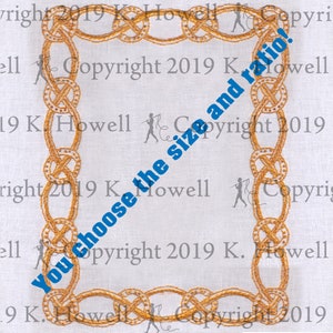 Celtic Knot Frame and Border Hand Embroidery Pattern, Celtic Knot, Frame, Border, Circles, Bands, Celtic, Knot, Edge, Digital, Download, PDF