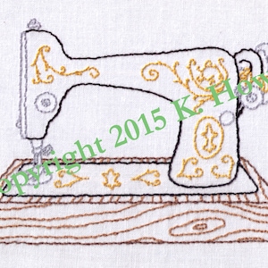 Sewing Machine Hand Embroidery Pattern, Antique, Vintage, Sewing, Machine, Stitch, Singer, Fancy, Metal, PDF