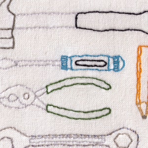 Tools Hand Embroidery Pattern, Tools of the Trade, Handyman, Home Repair, Garage, Do It Yourself, hammer, Construction, Tools, Tool Box, PDF