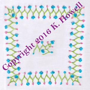 Flower Vine Hand Embroidery Pattern, Border, Flower, Vine, Frame, Edge, Edging, PDF