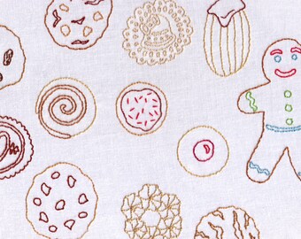 Cookies Hand Embroidery Pattern, Cookie, Assortment, Holiday, Christmas, Treat, Cookie Exchange, Dessert, Variety, Snack, Baking, Baked,