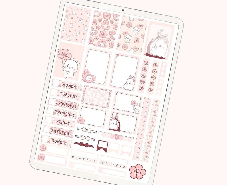 Digital Planner Stickers Kit for Goodnotes Notability 68 Pcs Precropped ...