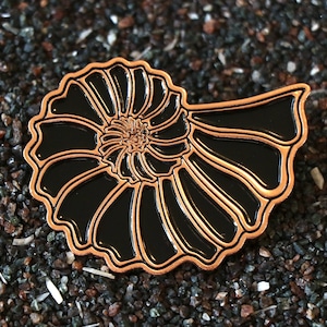 Ammonite (Acanthoceras) - Black & Rose Gold Soft Enamel Pin - LIMITED EDITION