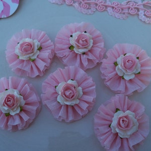 Birthday Decoration Pretty Rose and Ruffle Cupcake Toppers for Birthday Party and Valentine decoration image 1