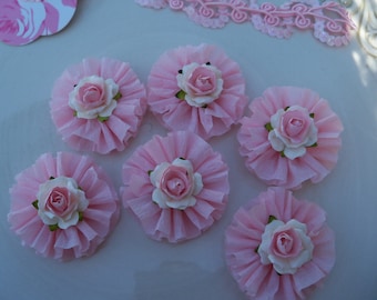 Birthday Decoration Pretty Rose and Ruffle Cupcake Toppers for Birthday Party and Valentine decoration