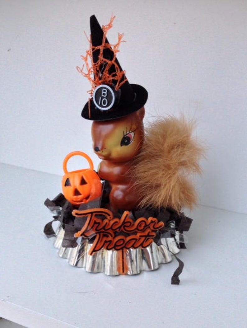 Halloween Decoration Vintage Squirrel Halloween Ornament Etsy