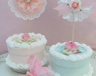 Birthday Decoration Shabby Chic Secret Garden Cupcake Toppers for Birthday Party