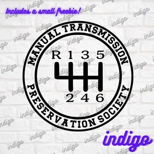 Manual Transmission Preservation Society decal for cars. Save the manuals