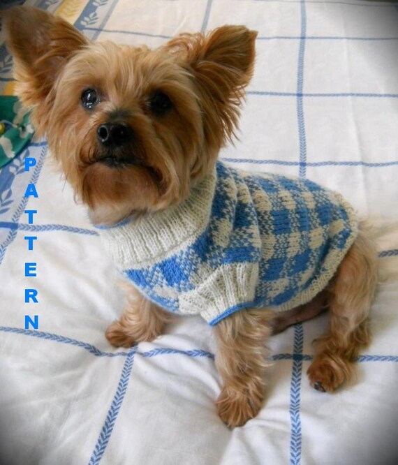 Sunday Picnic Gingham Check Dog Sweater Knitting Pattern Sunday Picnic Gingham Check Dog Sweater Knitting Pattern