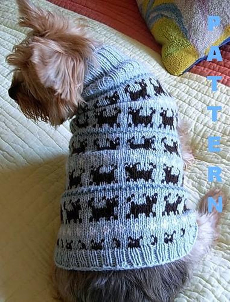 PUPPIES ON PARADE Fair Isle Dog Sweater Knitting Pattern Etsy