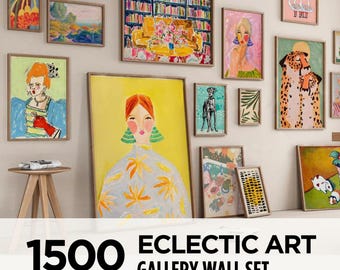 1500 Eclectic Gallery Wall Set Art Prints, Dorm Room Decor, Art Exhibition Posters, Maximalist Art Printables, Eclectic Art Bundle
