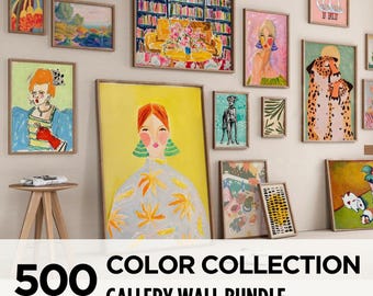 500 Trendy and Eclectic Bundle Wall Art, Maximalist Gallery Wall Art, Printable Wall Art, Eclectic Gallery Set, Maximalist Art, Trendy Print