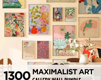 1300 MEGA BUNDLE Maximalist Wall Art, Eclectic Famous Art Print, Trendy Gallery Wall Set, Contemporary Fauvism Art, Digital Download, Trendy