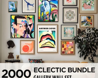 2000 Vintage Bundle Wall Print, Gallery Wall Set, Eclectic Paintings, Art Exhibition Posters, Printable Prints Living Room Decor, Famous Art