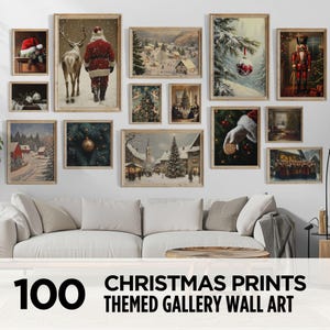 Set of 100 Christmas Digital Prints, Holiday Decoration Mega Bundle, Christmas Gallery Wall, Rustic Christmas Farm, Vintage Christmas