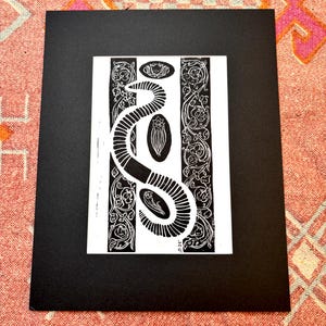 Redesigned Worm Linocut Print