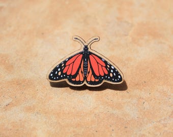 Monarch Butterfly Wooden Pin