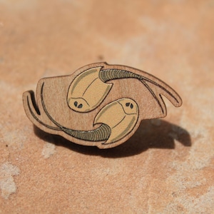 Desert Shrimp Wooden Pin