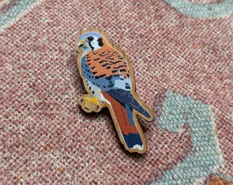 American Kestrel Wooden Pin