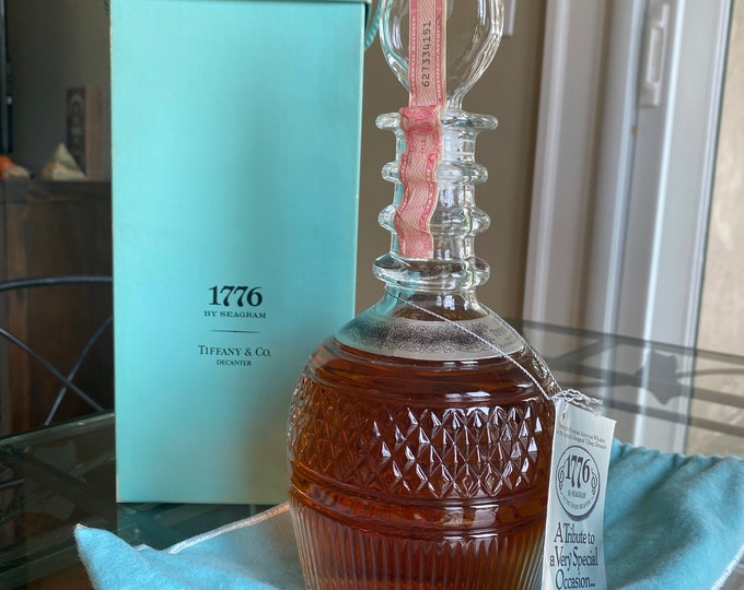 1776 by Seagram in Tiffany & Co Crystal Decanter Unopened Sealed With Pouch and Box / Seagram