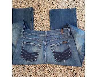 7 For All Mankind High Waisted Bootcut Jeans Blue Size 30 P344E381S-381S Y2K