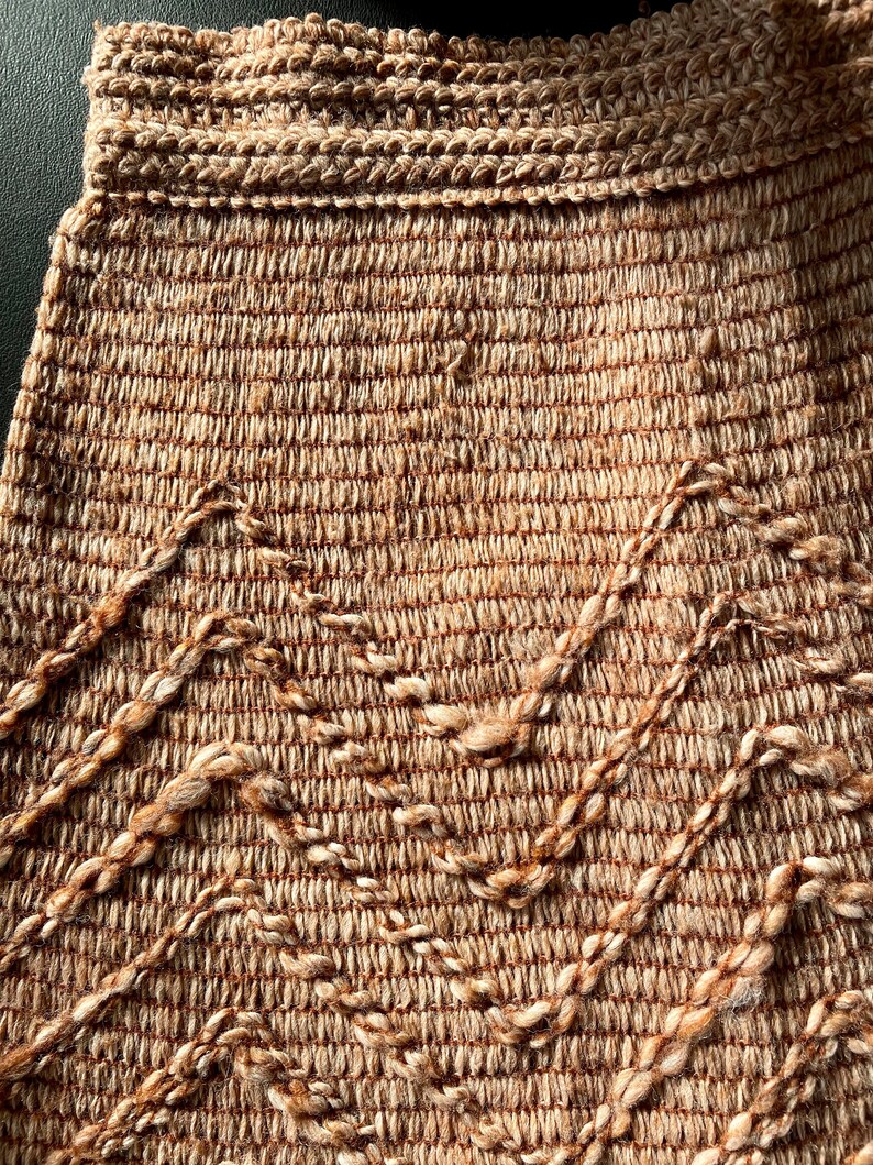 Vtg Chevron Knit Fringe Skirt 25 waist image 9