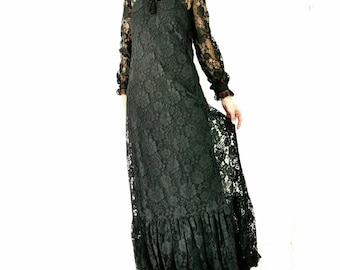 Storia Women's Black Lace Ruffled V-neck Wrap Dress Size Small Sleeveless -  Etsy