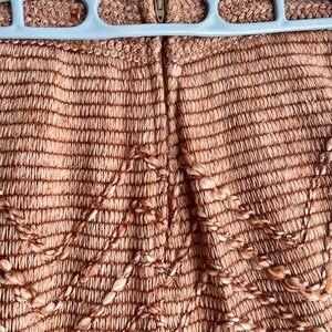 Vtg Chevron Knit Fringe Skirt 25 waist image 6