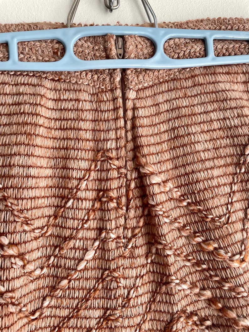 Vtg Chevron Knit Fringe Skirt 25 waist image 6