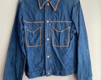 Mann Denim Jacket 60s 70s Harley Davidson Unisex S-M