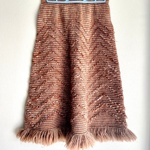 Vtg Chevron Knit Fringe Skirt 25 waist image 2