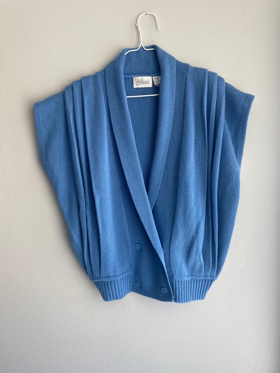 90s Sweater Vest Cardigan Sky Blue M