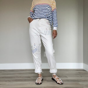 Vintage White Patchwork Gitano Jeans 27 Waist