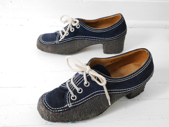 Rare 60s Unusual Vintage Wrapped Gummy Sole Oxford