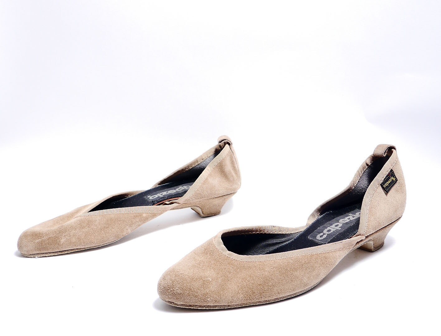 Vintage Capezio Dance Shoes // Tan Brown Colored Suede Shoes Etsy