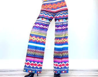 Pantalones de festival de pernera ancha Vintage Outrageous Chambray