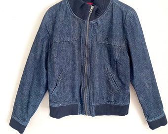 Vintage Denim Bomber Jacket XS S