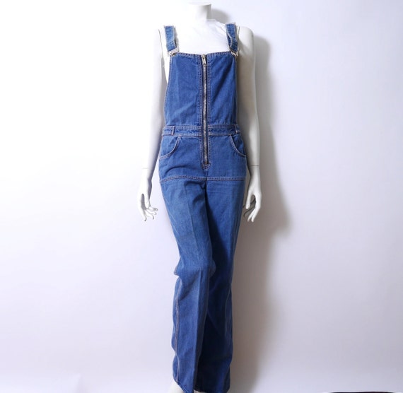 Zipper Overalls Vintage Bib Overalls Denim 1970s … - image 5