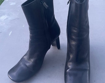 Vtg Costume National Boots 6.5 Square Toe Ankle Booties