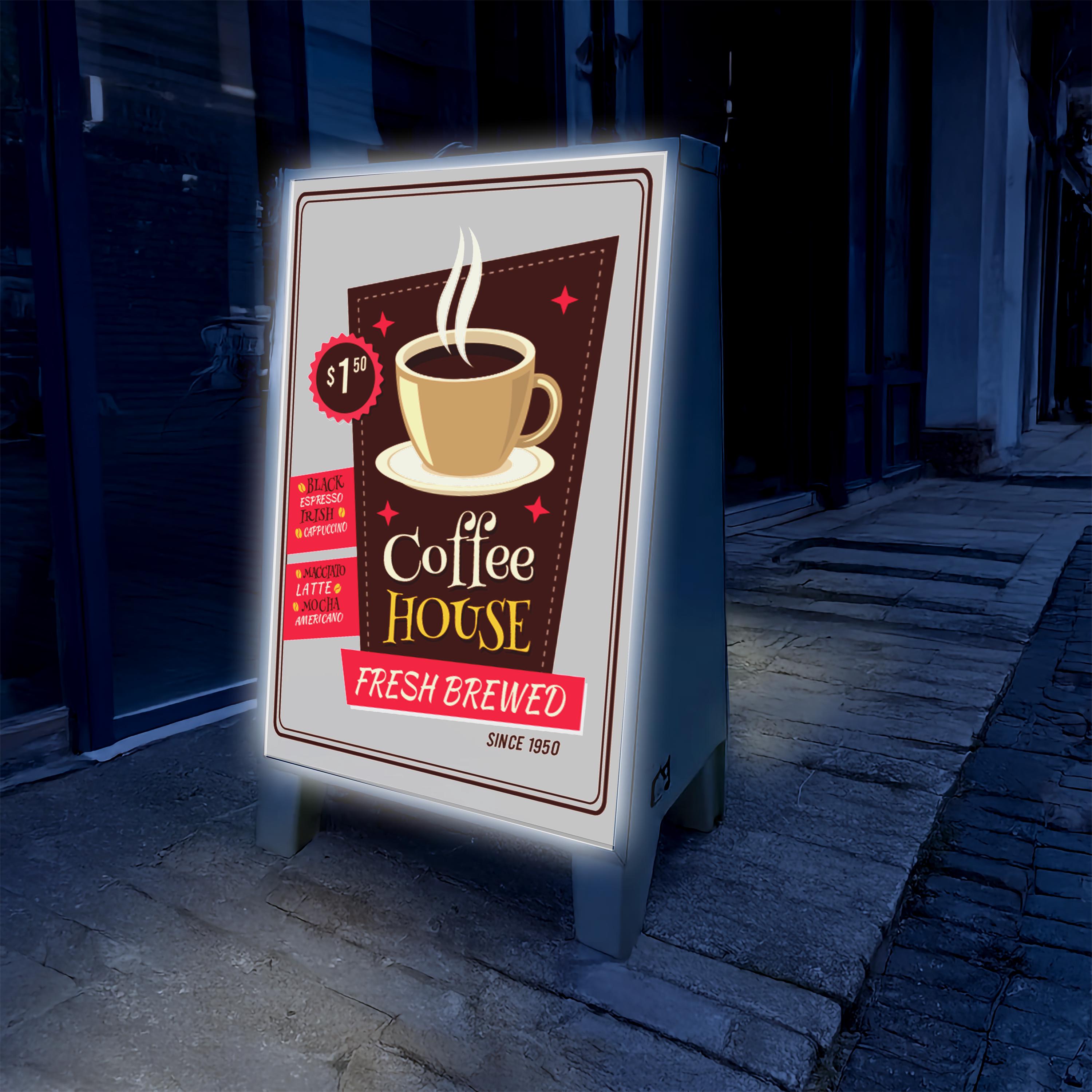 Rechargeable LED Sidewalk Sign | Portable Usb-powered Outdoor Business ...