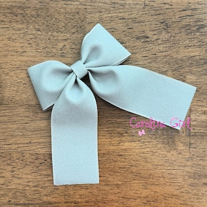 Silver Sparkle Bow ~ 4 inch elegant hair bow ~ Christmas bow ~ adult hair bow ~ long tail hair bow ~ hair bow barrette ~ holiday hair bow