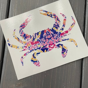 Crab Decal ~ Yeti Decal ~ Lilly Car Decal ~ Lilly Decal ~ Lilly Sticker